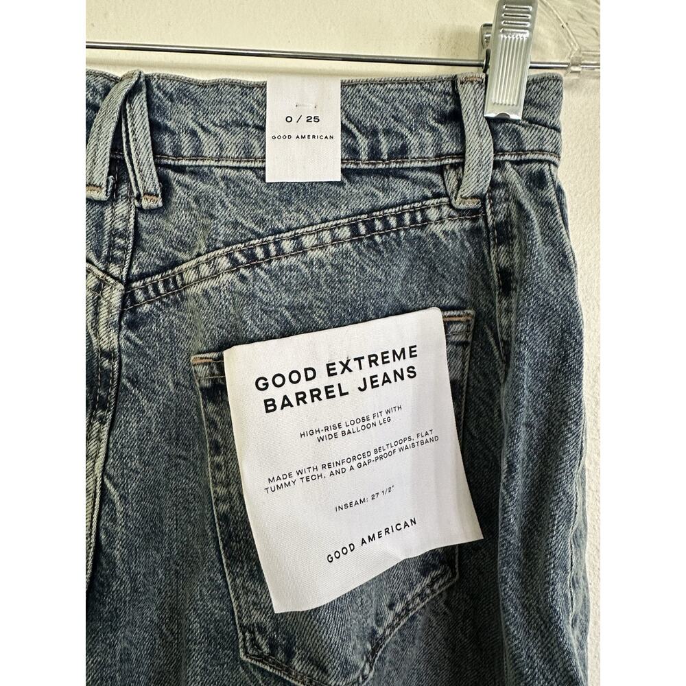 Good American / GOOD EXTREME BARREL JEANS Size Indigo Women’s New 0/25 - Picture 16 of 16
